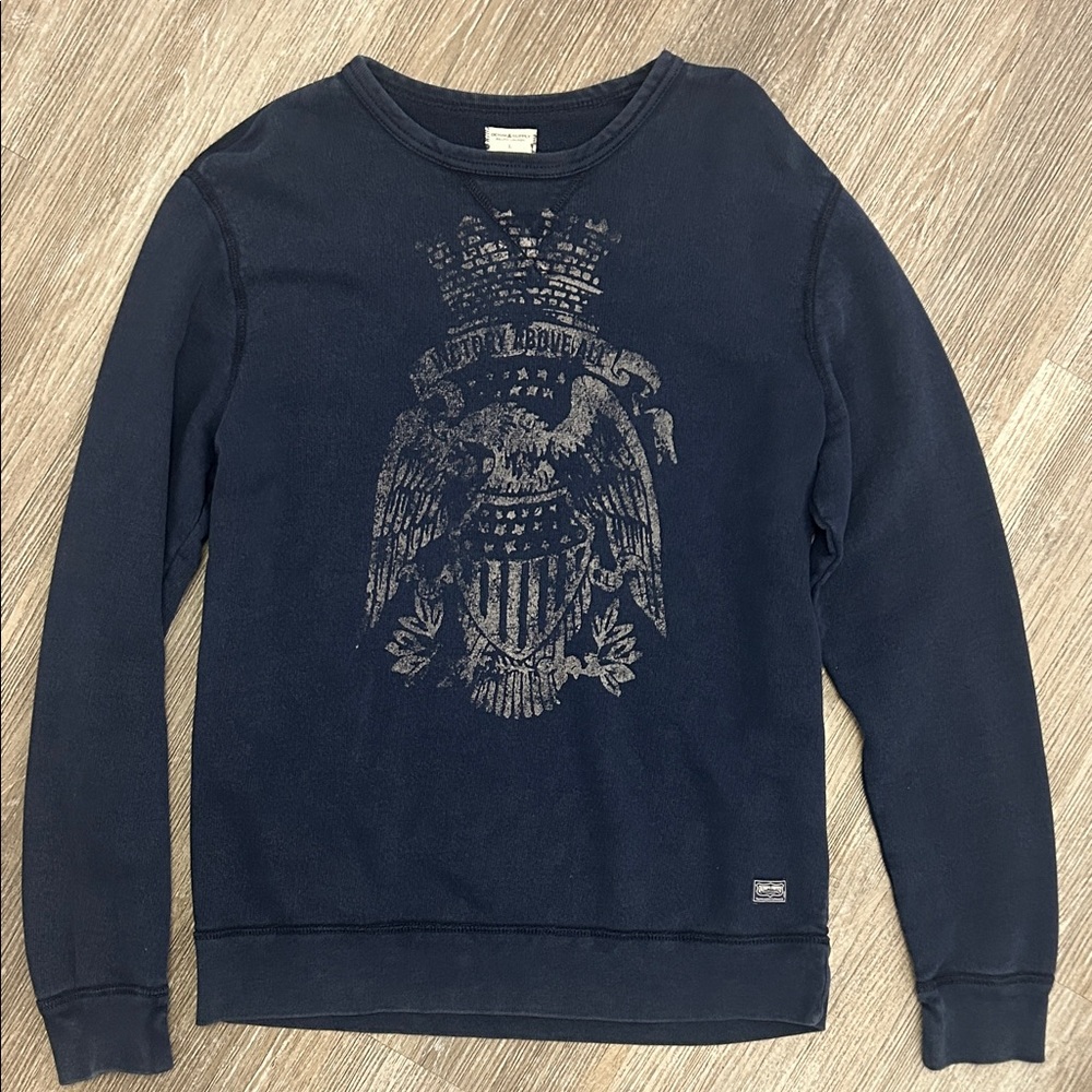 Denim & Supply Ralph Lauren Dark Blue Graphic Crewneck Sweater